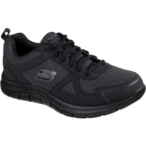 Image of Skechers Mens Track Bucolo Leather Lace Up Sport Trainers UK Size 9 (EU 43) Black SKE1538-BBK-9