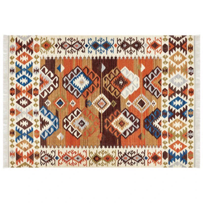Image of Beliani Rug Vosketap Multicolour 200 X 300 Cm Wool Kilim
