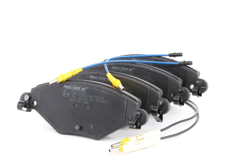 Image of RIDEX 402B0206 Brake pad set Front Axle, incl. wear warning contact Brake Pad Set,disc brake (402)