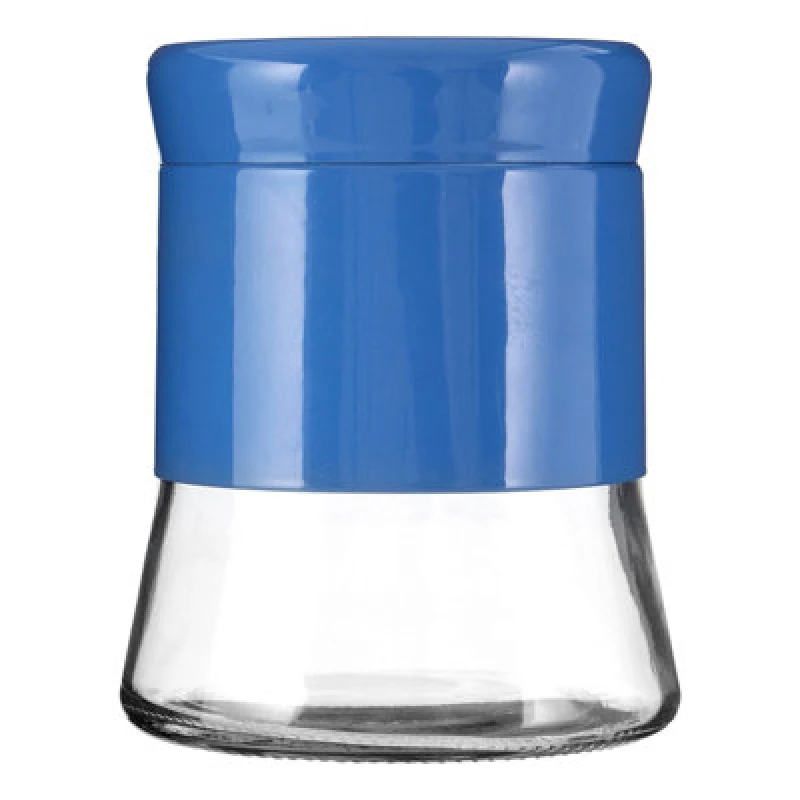 Image of Interiors by Premier Steel Wrap Glass Storage Jar - 800ml Blue