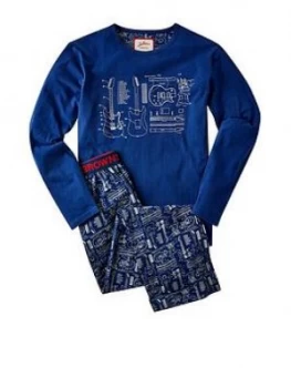 Image of Joe Browns Blue Print PJs - Blue Size M Men