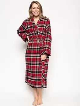 Image of Cyberjammies Check Long Wrap - Red , Red, Size 10, Women