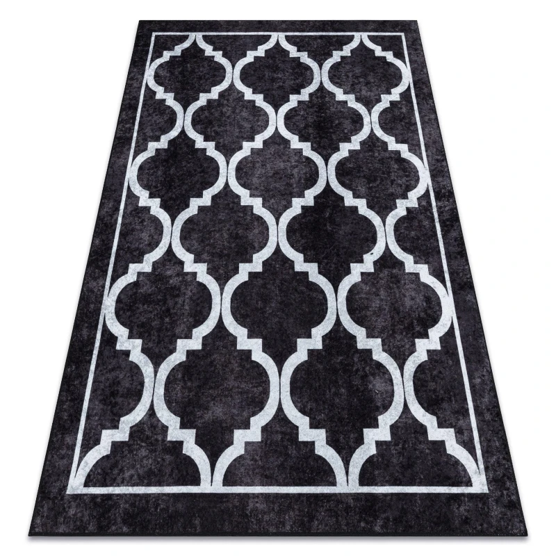Image of RugsX Miro 51639.806 Washing Carpet Trellis Anti Slip - Black 160X220 Cm
