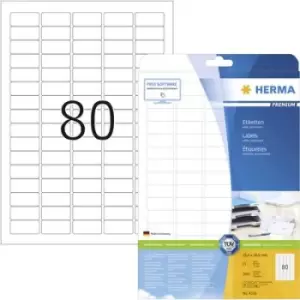 Image of Herma 4336 Labels 35.6 x 16.9mm Paper White 2000 pc(s) Permanent All-purpose labels, Address labels Inkjet, Laser, Copier 25 Sheet A4