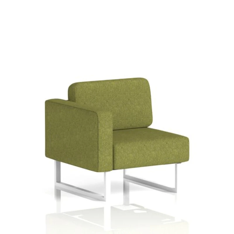 Image of Brixworth Modular Seating Right Unit with White in Rivet Fabric - Olive