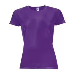 Image of SOLS Womens/Ladies Sporty Short Sleeve T-Shirt (XS) (Dark Purple)