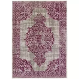 Image of Origins Saville Rug Grey And Raspberry 80 x 150cm