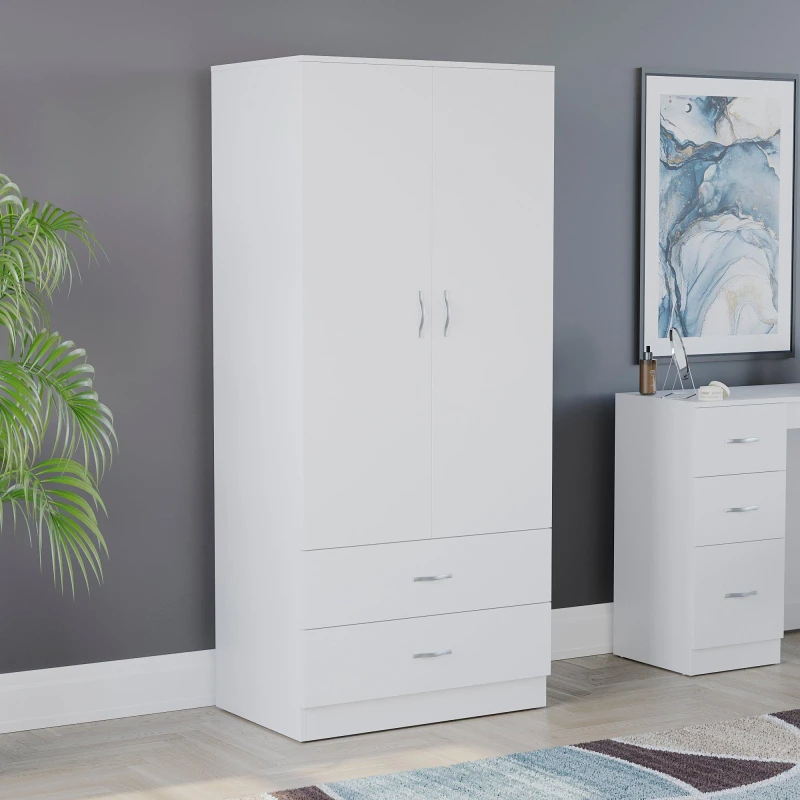 Image of Lassic Vida Designs Riano 2 Door 2 Drawer Wardrobe White unisex 2+2