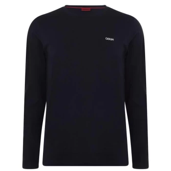 Image of Hugo Boss Derol 212 Chest Logo Long Sleeve T-Shirt Navy Size L Men