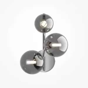Image of Maytoni Maytoni Dallas Modern 3 Light Wall Lamp Chrome, Smoky Shade, G9