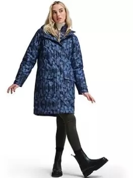 Image of Regatta X Orla Kiely Waterproof Padded Parka - Blue Print , Blue Print, Size 10, Women