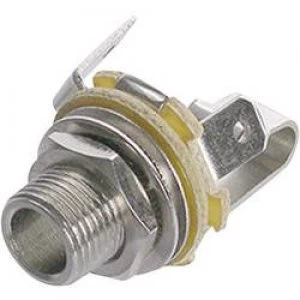 Image of 6.35mm audio jack Socket vertical vertical Number of pins 2 Mono Silver Rean AV NYS 229