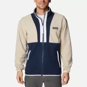 Image of Columbia Mens Back Bowl Lightweight Fleece - Ancient Fossil/Collegiate Navy/White - M
