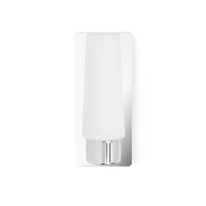 Image of Doka 1 Light Bathroom Wall Light Chrome IP44 with Opal Glass, E14