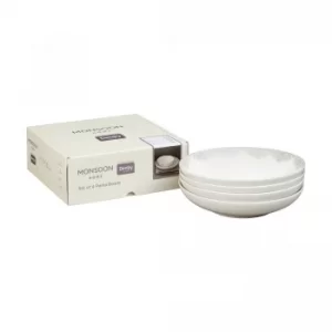 Image of Monsoon Filigree Silver 4 Piece Pasta Bowl Set- Boxed Set