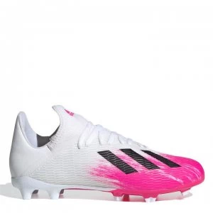 Image of adidas X 19.3 Junior FG Football Boots - White/ShockPink
