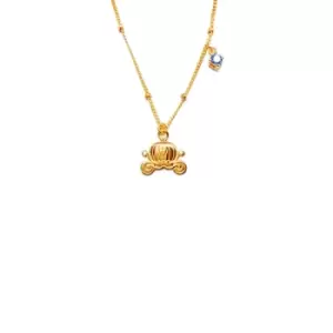 Image of Disney Cinderella Sterling Silver Gold Plated Carriage Necklace N903223YZBL-18