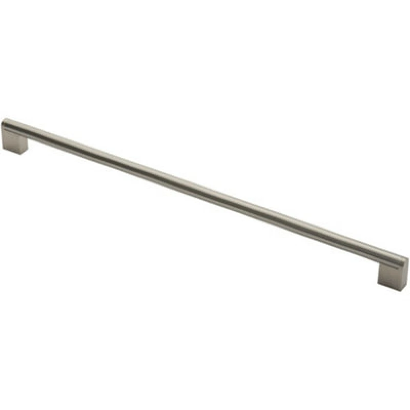 Image of Loops Round Bar Pull Handle 488 x 14mm 448mm Fixing Centres Satin Nickel & Steel Metallics unisex
