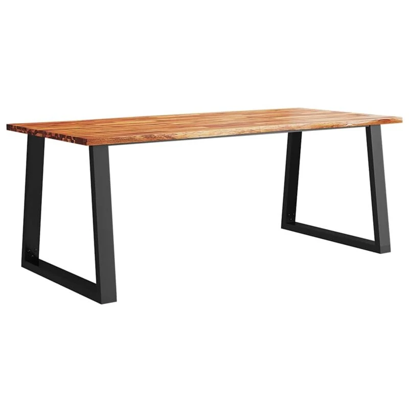 Image of Vidaxl Dining Table With Live Edge 200X90X75cm Solid Wood Acacia, Brown 353292