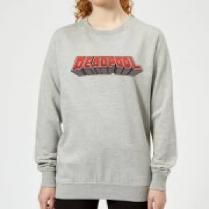 Image of Marvel Deadpool Logo Womens Sweatshirt - Grey - S