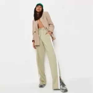 Image of Missguided Detail Straight Leg Trouser Mg - Green