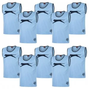 Image of Slazenger 10 Pack Mesh Hi Viz Training Bibs Youths - Sky