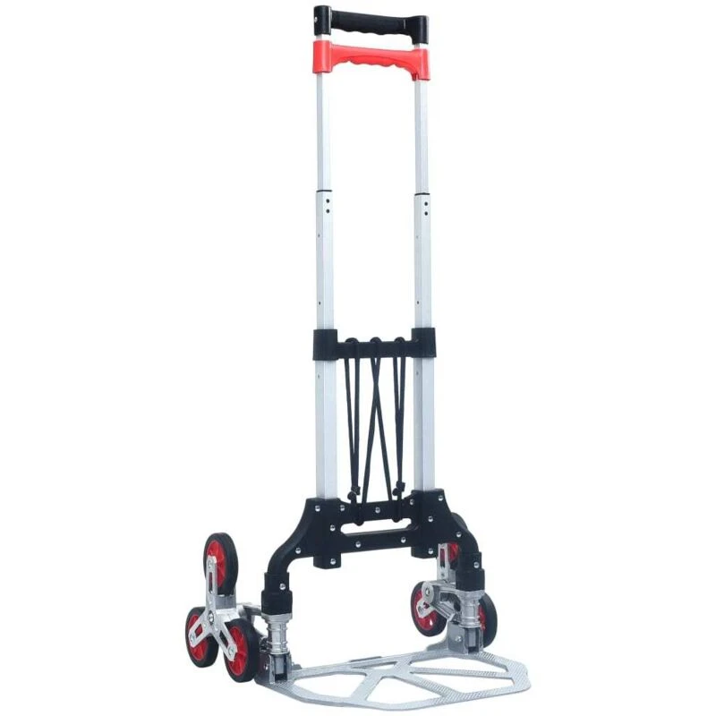 Image of VIDAXL Foldable Stair Transport Trolley 70 kg Aluminium Sliver Vidaxl 8719883986937