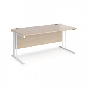 Image of Maestro 25 WL Straight Desk 1600mm x 800mm - White Cantilever Frame m