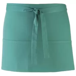 Image of Premier Ladies 'colours' 3 Pocket Apron / Workwear (pack Of 2) (one Size, Emerald)