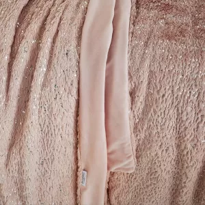 Image of By Caprice Vivian Sparkle Faux Fur Throw - Blush