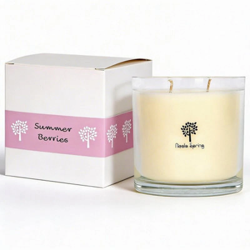 Image of Nicola Spring 400G Soy Wax Candle - Summer Berries - Double Wick Glass Jar - Sweet Fruity Scent Long Burn Fragrance