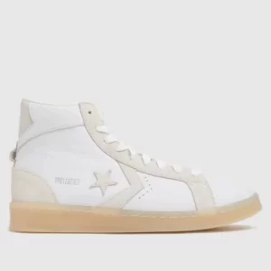 Image of Converse White Hi Pro Leather Mid Trainers