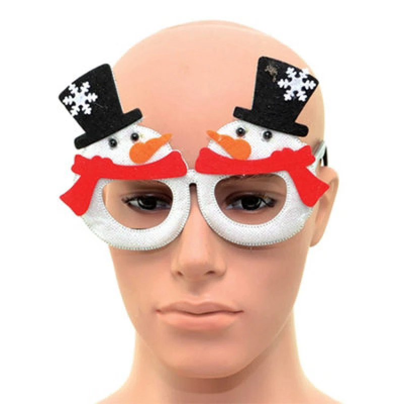 Image of Shatchi Novelty Glitter White Snowman Christmas Glasses Christmas Party Props Photo Booth Accessories Stocking Fillers