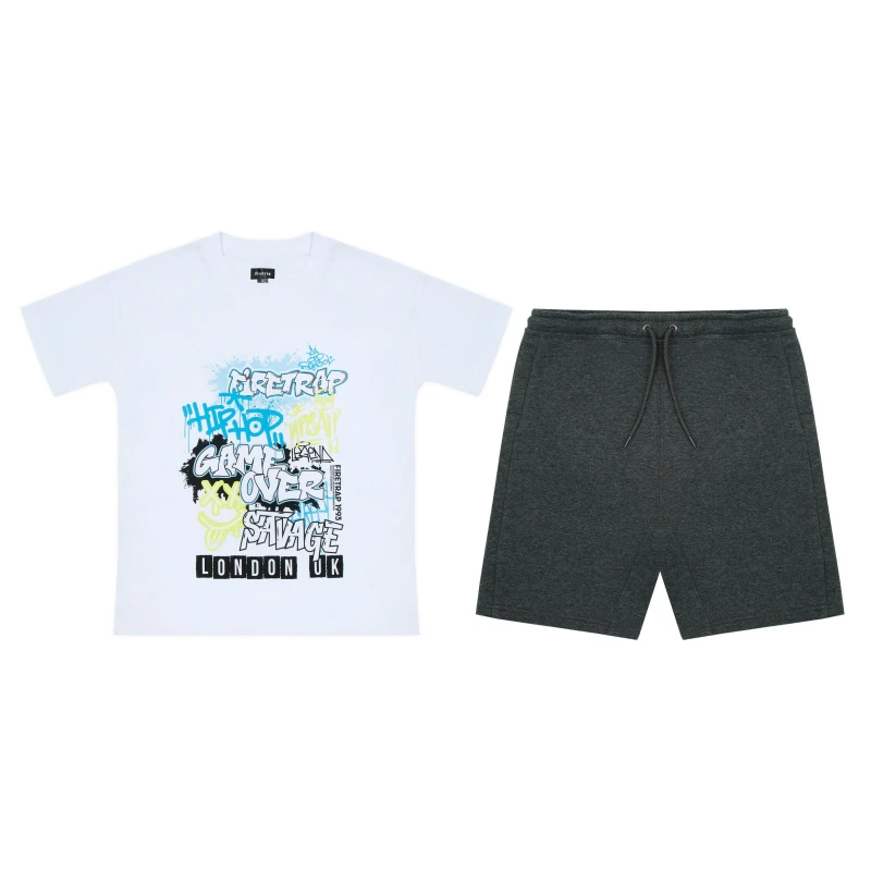 Image of Firetrap T-Shirt Set Juniors - White White 7 - 8 Years