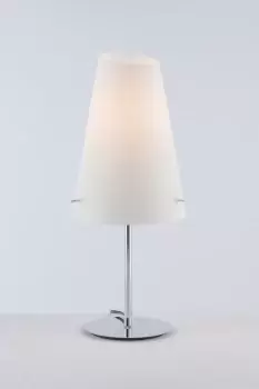 Image of ERMES Table Lamp with Round Tapered Shade White Black 31x65cm