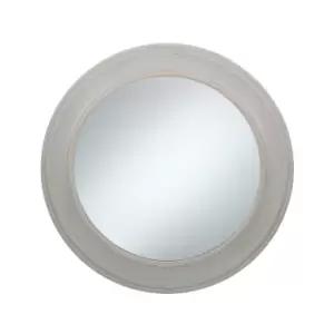 Image of Pacific Washed Grey Wood Round Wall Mirror Large