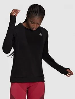 Image of adidas Cooler Long Sleeve Sweat Top - Black, Size S, Women