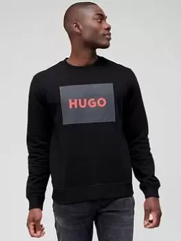 Image of HUGO Duragol222 Large Logo Sweatshirt, Black, Size S, Men