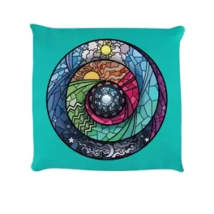 Image of Grindstore Stained Glass Spectroscope Cushion (One Size) (Turquoise)