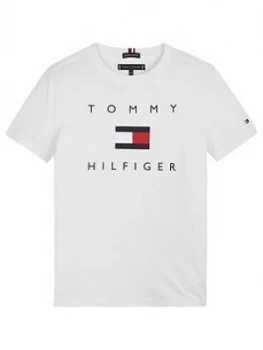 Image of Tommy Hilfiger Boys Short Sleeve Logo T-Shirt - White