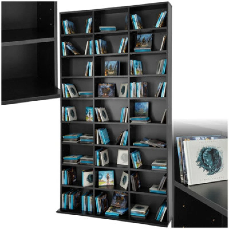 Image of Tectake Cd Shelf Unit Christel - 27 Compartments For Up To 1080 Cds - Black