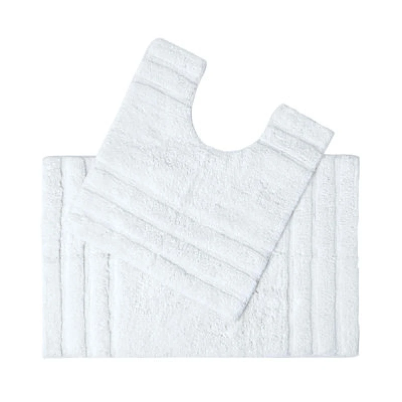 Image of Homescapes Spa Supreme Luxury Bath Mat and Pedestal Set White