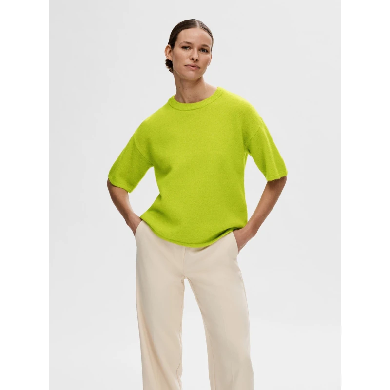 Image of Selected Femme Maline Knit Top - Green Green 8