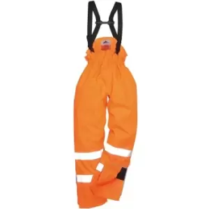 Image of Portwest - S781ORRL - sz L Bizflame Rain Lined- Hi-Vis Antistatic FR Trouser - Orange - Orange