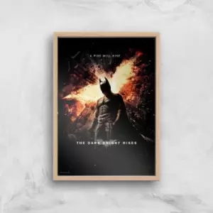 Image of The Dark Knight Rises Giclee Art Print - A3 - Wooden Frame