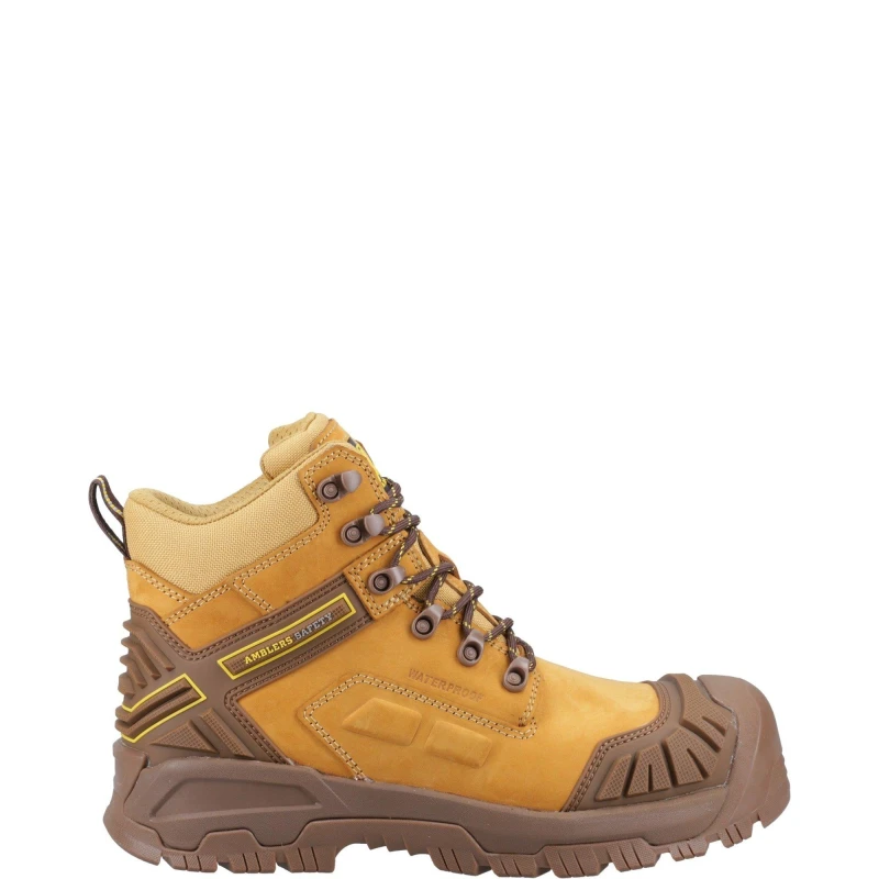 Image of Amblers Safety Mens Ignite Waterproof Leather Safety Boots UK Size 12 (EU 47) Honey AMB371-HONEY-12