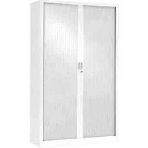 Image of Pierre Henry Tambour Cupboard Lockable with 4 Shelves Steel Generic 1000 x 430 x 1980mm White