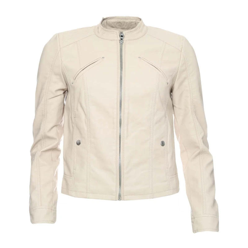 Image of Vero Moda Favodona Faux Leather Jacket - Beige Beige 8