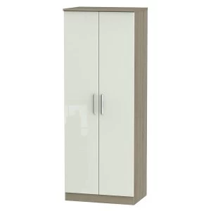 Image of Robert Dyas Kirkhill Ready Assembled Tall 2-Door Wardrobe -Taupe Cedar