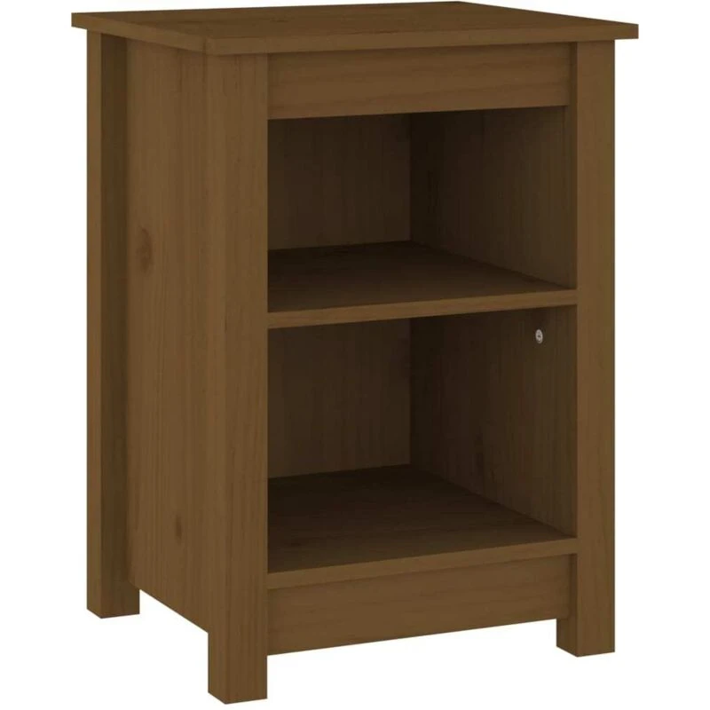 Image of Vidaxl Bedside Cabinet Honey Brown 40X35X55cm Solid Wood Pine, Brown 820962